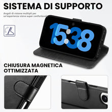 Carica l'immagine nel visualizzatore di Gallery, TUCCH Custodia Portafoglio per iPhone 17 6,3" 5G 2025, Nero