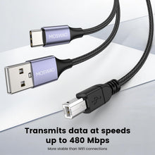 Carica l'immagine nel visualizzatore di Gallery, MOSWAG Cavo Della Stampante USB Cavo per Stampante 2 in 1 1M