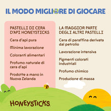 Carica l'immagine nel visualizzatore di Gallery, Honeysticks Super Jumbo Pastelli di Cera (Pacco da 6) - 100% Cera d'Api