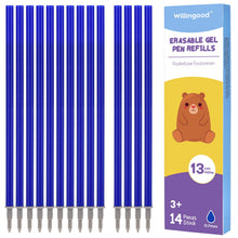 Carica l'immagine nel visualizzatore di Gallery, Willingood Refill per Penna Gel Cancellabile,compatibili con Legami,14 Pezzi,Blu, Altezza 13 cm, Inchiostro Termosensibile, Punta 0,7 mm, Particolarmente adatto per la scuola e la vita quotidiana