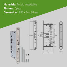 Carica l'immagine nel visualizzatore di Gallery, Amig - Serratura per Porte Antincendio senza Funzione Antipanico - Mod. 6572 - Misure 65 x 72 mm - Con Doppio Dado e Dop