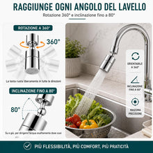 Carica l'immagine nel visualizzatore di Gallery, Rompigetto Rubinetto Cucina 360° Girevole | Prolunga Rubinetto Cucina Doppia Funzione | Aeratore Rubinetto Bidet | Filtr
