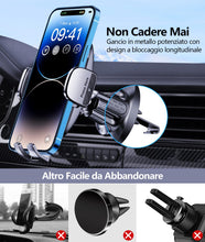Carica l'immagine nel visualizzatore di Gallery, Glangeh Porta Cellulare Auto, [2025 Upgrated Clip] Supporto Telefono Auto per Presa D'aria Dell'Auto, 360°di Rotazione Supporti per Telefoni Cellulari Universale Compatibile con iPhone/Galaxy (4-7')