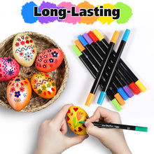 Carica l&#39;immagine nel visualizzatore di Gallery, Diboniur 24 Colori Pennarelli Doppia Punta, Pennarelli Acrilici Brush Pen, Punta Pennello e Punta Media Set Pennarelli Ad Acqua, per Colorazione, Calligrafia, Pittura, Legno, Vetro, Tessuti, Sassi