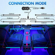Carica l'immagine nel visualizzatore di Gallery, Nilight 4pcs USB Interior Car Lights 48 LED RGB LED Strips Lights with App Control Music Sound Active Mode Under Dash Fo
