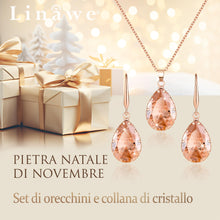 Carica l'immagine nel visualizzatore di Gallery, Linawe Set di gioielli gialli per donna, set di orecchini da donna in oro rosa, orecchini a catena da appendere, gioielli da sposa, gioielli di moda
