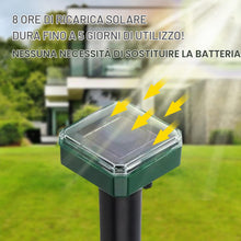 Carica l'immagine nel visualizzatore di Gallery, Dissuasori per Talpe, Repellente Ultrasuoni per Topi da Esterno 4 Pezzi