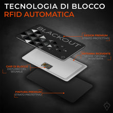 Carica l'immagine nel visualizzatore di Gallery, AKIELO BLACKOUT RFID Protection Card – Scheda Blocco RFID Anti-Frode Ultra Sottile – Proteggi Carte di Credito Contactle