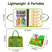Carica l'immagine nel visualizzatore di Gallery, Busy Board Giochi 1 2 3 4 5 Anni Pannello Sensoriale Bambini Montessori+ Puzzle di Legno Tavola Libri Valigetta Montessoriana Gioco Educativi Intrattenimento Bambini Ristorante Viaggio Stoffa