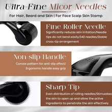 Carica l'immagine nel visualizzatore di Gallery, Dermaroller Capelli, Microneedling Derma Roller,Micro-Ago Roller 540-Aghi Rullo Derma per Crescita Dei Capelli,Trattamen