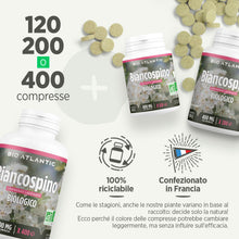Carica l'immagine nel visualizzatore di Gallery, Biancospino Bio 400mg - 200 compresse - Crataegus laevigata -Bio Atlantic