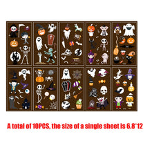 Carica l&#39;immagine nel visualizzatore di Gallery, Tatuaggi Temporanei di Halloween per Bambini, 10 Fogli, Adesivo Luminoso, Decorazione Impermeabile