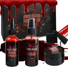 Carica l&#39;immagine nel visualizzatore di Gallery, Halloween Sangue Finto,Kit Realistico Finto Lavabile,con Fake Blood+2 Spugnette per il trucco,per Halloween Effetti Speciali Trucco per Vampiro, Mostro e Zombie Sposa