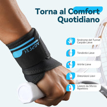 Carica l'immagine nel visualizzatore di Gallery, AGPTEK Tutore Tunnel Carpale, Polsiera per Tendinite, Tutore Polso Destro