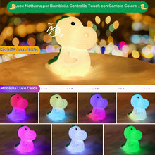 Carica l'immagine nel visualizzatore di Gallery, Luce Notturna Bambini,7 Colori Lampada USB Ricaricabile Lucina Notte,Silicone, Cameretta, Regalo Neonato