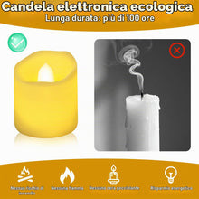 Carica l'immagine nel visualizzatore di Gallery, BUCOMTU 24 Pezzi Candele LED Candele con Fiamma Oscillante Senza Fiamma, Lumini a Batteria, Luce Bianca Calda per Decora