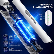 Carica l'immagine nel visualizzatore di Gallery, Toolviann Racchetta Zanzare Elettrica 4000V 1800mAh con USB C 2 in 1, Protezione Maglia a 3 Strati Adatto per Casa Giardino Campeggio Interni ed Esterni Bianco