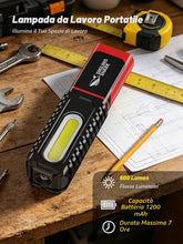 Carica l'immagine nel visualizzatore di Gallery, Smiling Shark Lampada di Lavoro, Lampade di Ispezione Torcia Magnetica 1200 mAh Ricaricabile 5 Modalità Luminose Portati