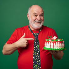 Carica l'immagine nel visualizzatore di Gallery, NEONSKY Cravatta di Natale Uomo Design Originale da Annodare, Motivi Natalizi Babbo Natale Albero Regali, Cravatta Classica Elegante per Festa Natale, Regalo Uomo Donna Accessorio Natalizio