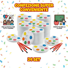 Carica l'immagine nel visualizzatore di Gallery, Set mini di acquerelli (confezione da 24) con 5 colori, tavolozza e penello
