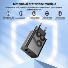Carica l'immagine nel visualizzatore di Gallery, Caricatore rapido USB-C da 68 W, Dual Port, con cavo da 1 m per Motorola