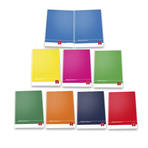 Pigna Colours, Quaderno Formato A4, Rigatura 0Q, Quadretti 5 mm Margine, Carta 80G/Mq, Pacco da 10 Pezzi, 02308750Q