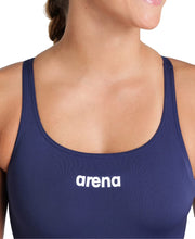 Carica l'immagine nel visualizzatore di Gallery, ARENA Solid Swim PRO Team Costume Intero Donna, Costume da Bagno ad Asciugatura Rapida, Costume da Bagno Sportivo in Tessuto MaxLife Eco con Massima Resistenza al Cloro e Protezione UV UPF 50+