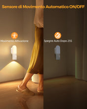 Carica l'immagine nel visualizzatore di Gallery, Luce Notturna USB Sensore Movimento Ricaricabile[2 Pezzi], Luci Notturna LED a 2000mAh Batteria con Sensore, Dimmerabile