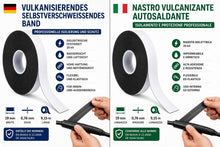 Carica l'immagine nel visualizzatore di Gallery, RASMACOR Nastro Autoagglomerante Nero 19 mm x 9,15 m Impermeabile