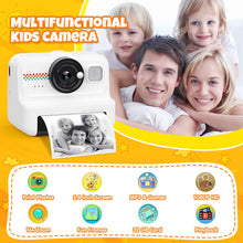 Carica l'immagine nel visualizzatore di Gallery, HiMont Macchina Fotografica Bambini Istantanea, Fotocamera Istantanea per Bambini HD/1080P con Scheda da 32 GB e 3 Rotoli di Carta da Stampa, Regalo per Bambini per Ragazze Ragazzi da 3-14