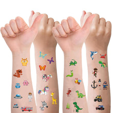 Carica l'immagine nel visualizzatore di Gallery, Fhlbestyu 350 tatuaggi per bambini, set di 14 motivi spaziali, dinosauri e animali, adesivi per feste di compleanno