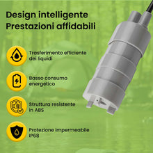 Carica l'immagine nel visualizzatore di Gallery, Offgridtec Pompa sommergibile 12V, 10 L/min, 0,5 bar, prevalenza 5 m, IP68, silenziosa 14,5 W con cavo 1,5 m, per trasfe
