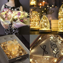 Carica l'immagine nel visualizzatore di Gallery, Vicloon Stringa Luci LED, 10M 100 LED Luci Natale Impermeabili con Telecomando, a Batteria, Lampada a Fili di Rame, Luci Decorative per Giardino, Casa Feste, Halloween, Matrimonio