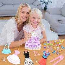 Carica l'immagine nel visualizzatore di Gallery, 84 Vestiti e Accessori per Bambole con Armadio per bambole da 11,5 pollici Playset di design di moda bambola ragazza ves