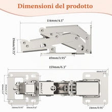 Carica l'immagine nel visualizzatore di Gallery, Furniware 4 cerniere a chiusura morbida a 170 gradi per porte dell'armadio, senza preforatura, armadio da cucina con amm