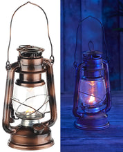 Carica l'immagine nel visualizzatore di Gallery, Lunartec LED-Sturmlampe im Öllampen-Design mit Flammen-Imitation, Bronze