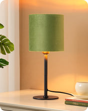 Carica l'immagine nel visualizzatore di Gallery, EDISHINE Lampada da Comodino, Paralume in Velluto, Base Metallo, Verde