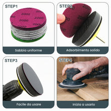 Carica l'immagine nel visualizzatore di Gallery, 70 Pezzi Dischi Abrasivi 75mm Dischi Abrasivi Auto-Agrippanti Grana 180/240/320/400/600/800/1000/1200/1500/2000/2500/300