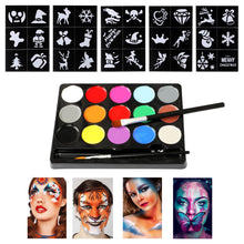 Carica l'immagine nel visualizzatore di Gallery, Kit Truccabimbi Halloween Face Painting 15 Colori Trucco Viso