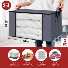 Carica l'immagine nel visualizzatore di Gallery, edihome, Scatole per Armadio, (3 unità), Contenitori Sottoletto, Salvaspazio, in Tessuto, Pieghevole, Scatole Vestiti Cambio Stagione (Grigio scuro, Pack di 3)