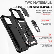 Carica l'immagine nel visualizzatore di Gallery, Cover per Iphone 15 Pro 6.1 Pollici con Vetro Temperato Custodia con Scorrevole Protezione Fotocamera Custodia Rotante A
