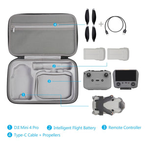 JSVER Borsa per DJI Mini 4 Pro, Borsa per il Trasporto Compatibile con DJI Mini 4 Pro/Mini 3 Pro/Mini 3 Custodia Fly More Combo e Accessori per DJI RC-Nero
