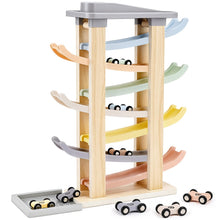 Carica l'immagine nel visualizzatore di Gallery, Joyreal Giochi Montessori 1 2 anno - Piste Macchinine Cars per Bambini, Giochi Legno Bambini con 8 Mini Auto Giocattolo 