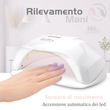 Carica l'immagine nel visualizzatore di Gallery, Lampada led unghie UV professionale 36 LED con 5 Timer da 48W / 54W. Fornetto ideale per manicure e pedicure con sensore