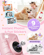 Carica l'immagine nel visualizzatore di Gallery, TIATUA Macchina Fotografica Bambini Istantanea, 3.0 Pollici 48MP Fotocamera Digitale Bambini con 32GB Scheda &amp; Papier Photo, Regalo di Natale per Bambini dai 3-12 Anni