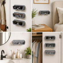 Carica l'immagine nel visualizzatore di Gallery, Porta Occhiali da Parete 3 Pezzi Grigio con Adesivi, Supporto Occhiali in Plastica Rigida 17,5 x 3,5 x 5,8 cm per Auto, 