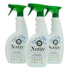 Carica l'immagine nel visualizzatore di Gallery, Nativ Igienizzante Multisuperficie 100% Naturale. 3 Flaconi da 750 ml. Igienizzante Liquido per la Casa con Olio di Eucalipto. Ideale per bagni, cucine e tutte le superfici domestiche.