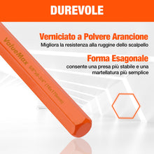 Carica l'immagine nel visualizzatore di Gallery, ValueMax Set di Scalpelli da 3 Pezzi, Scalpello Piatto in Acciaio Cr-V, Scalpello a Freddo (10 mm, 12 mm, 16 mm), per Ro