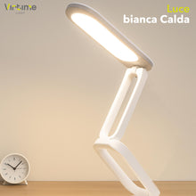 Carica l'immagine nel visualizzatore di Gallery, Lampada da Scrivania LED Touch Pieghevole e Ricaricabile – Lampada da Tavolo in ABS con 3 Intensità di Luce, Batteria 12