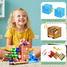 Carica l'immagine nel visualizzatore di Gallery, ECHOBUY Costruzioni Magnetiche Natale, 150 Pezzi Blocchi Magnetic per Bambini Giochi Cubi Magnetic Building Blocks dai 3+ Giocattoli Montessori STEM Regali di Natale